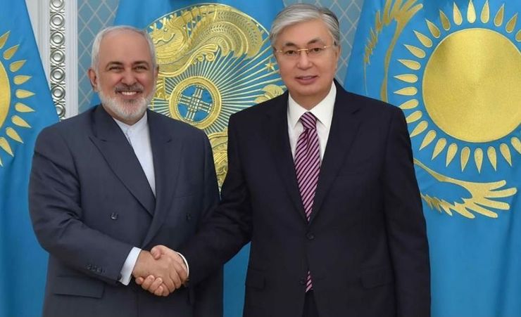 دیدار ظریف با رئیس‌جمهور قزاقستان