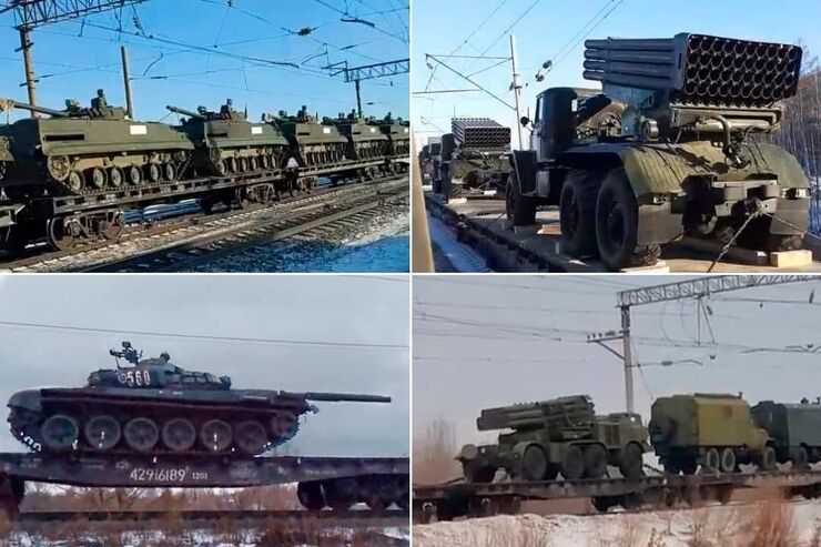 روسیه با توپ پُر به بلاروس رفت| استقرار صد‌ها تانک و خودروی نظامی