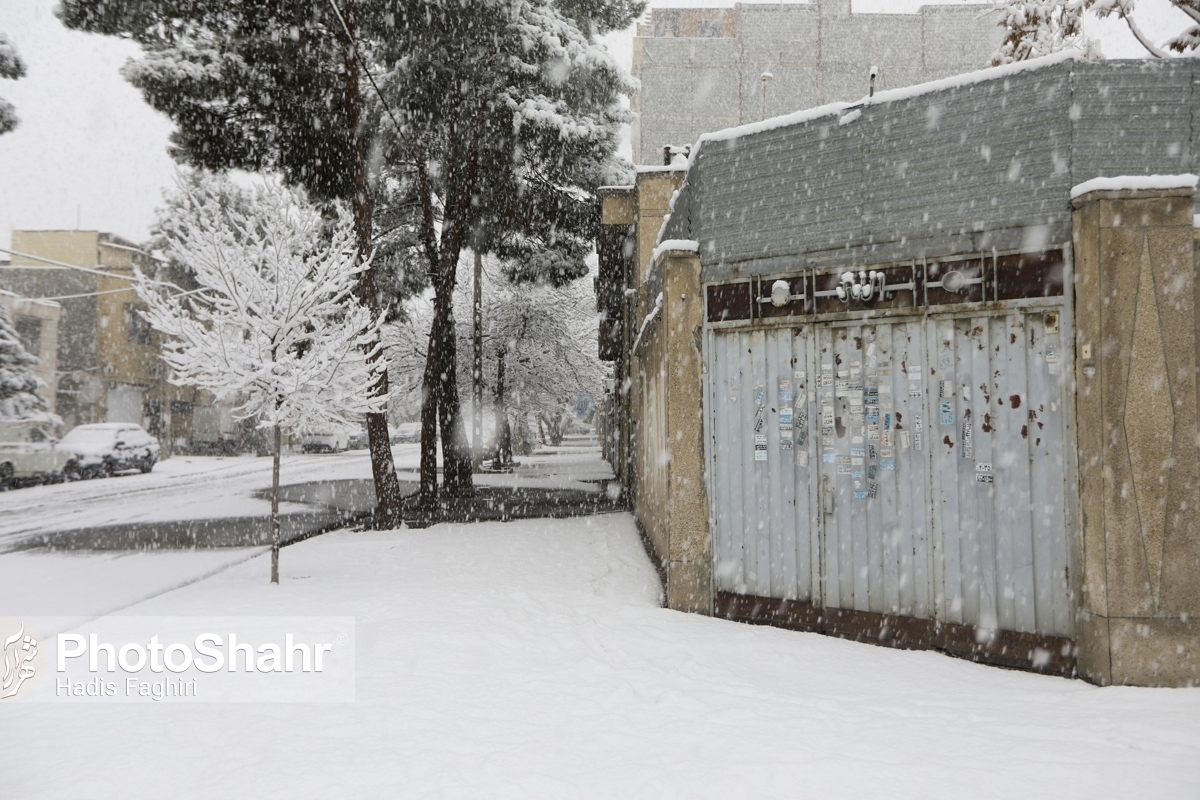 ثبت میانگین بارش ۹ سانتی‌متر برف در ایستگاه‌های هواشناسی تایباد (۷ اسفند ۱۴۰۲)