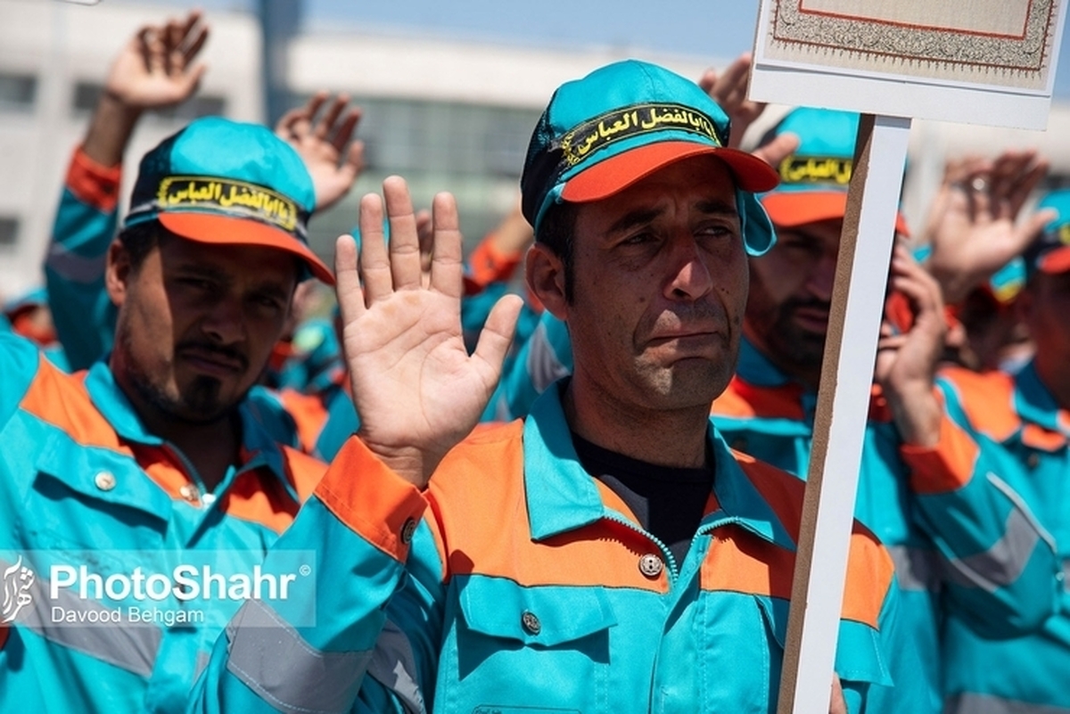 ویدئو | گوشه‌هایی از خدمت رسانی پاکبانان مشهدی در نجف