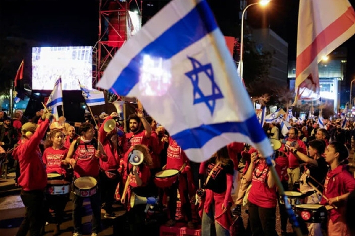 تظاهرات صهیونیست‌های خشمگین علیه نتانیاهو در تل‌آویو (۲۹ اردیبهشت ۱۴۰۳)