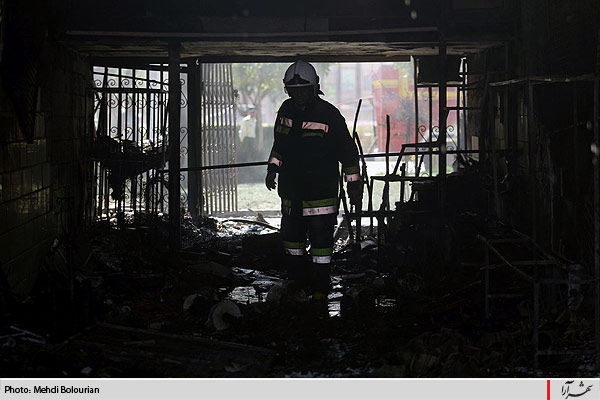 حريق در بازار گل فتح آباد