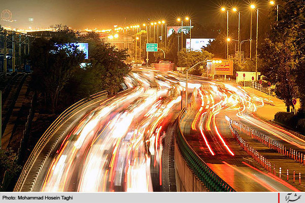 ترافيك شبانه زيرگذر ميدان آزادي