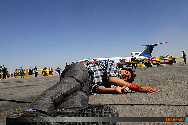 مانور طرح اضطراری فرودهواپیما در فرودگاه بین المللی مشهد