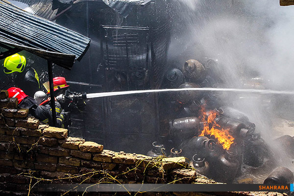 انفجار انبار کپسول گاز