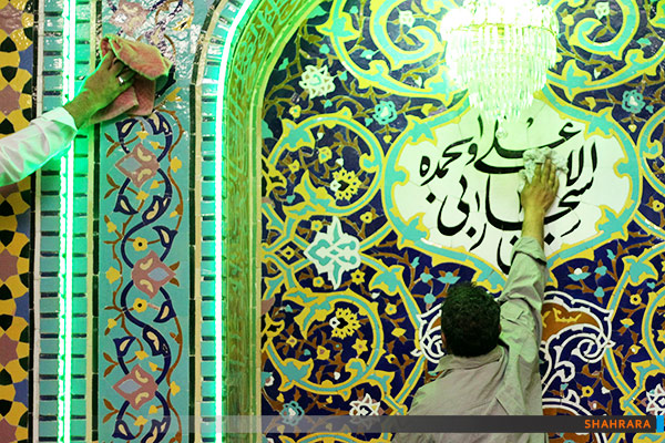 غبارروبی مسجد جامع رضوی