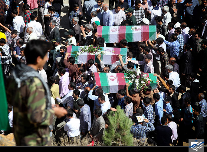 تشییع و خاکسپاری پیکر شهدای گمنام در طرقبه