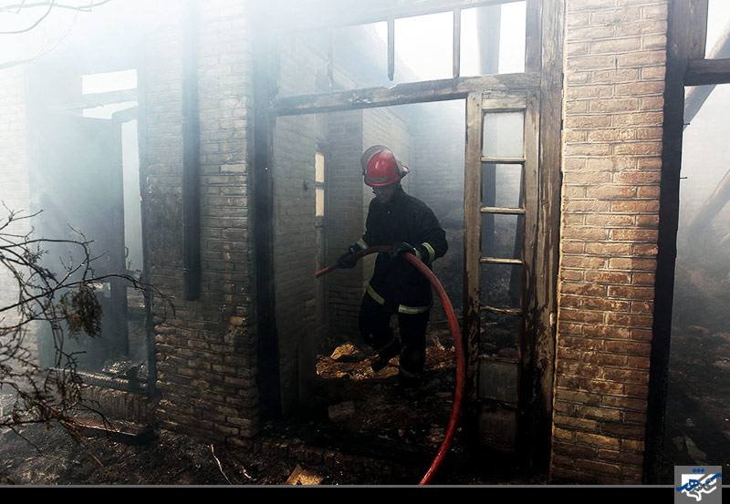 آتش سوزی در منزل قدیمی