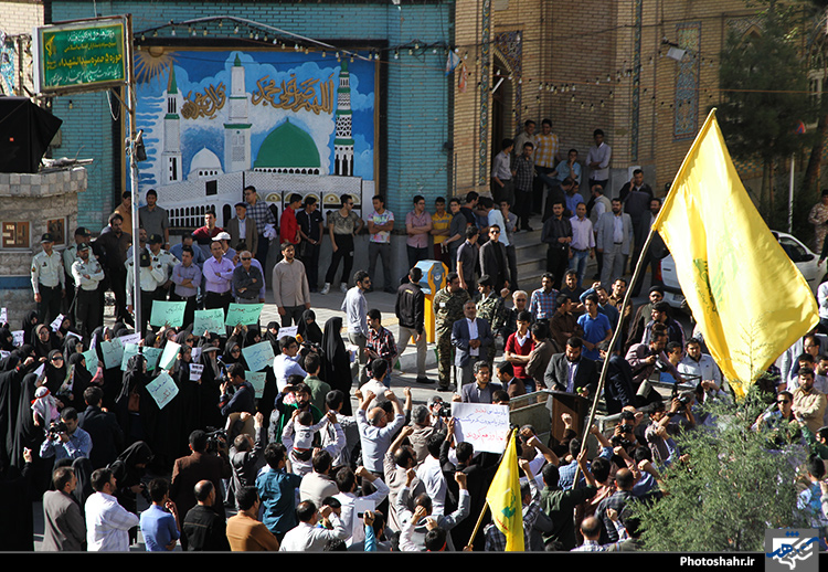 تجمع مردم مشهد در اعتراض به جنایات عربستان  