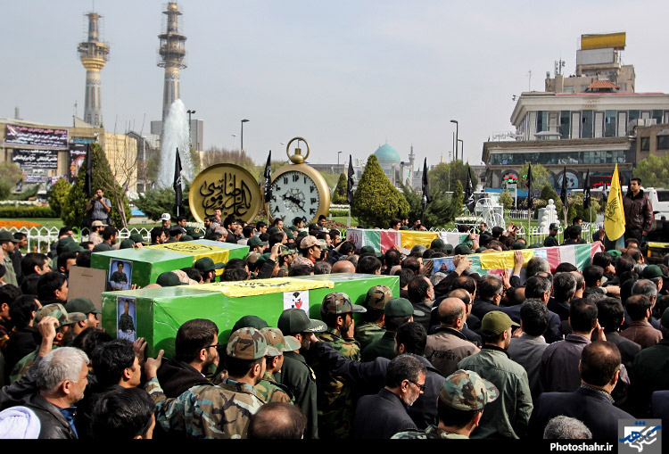 آیین تشییع 4 شهید مدافع حرم و 1 شهید گمنام