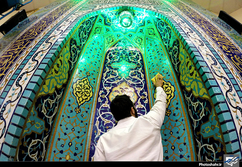  آیین غبارروبی مساجد در استقبال از ماه رمضان