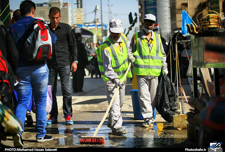 پاکبانان افتخاری مشهد الرضا در راهپیمایی اربعین