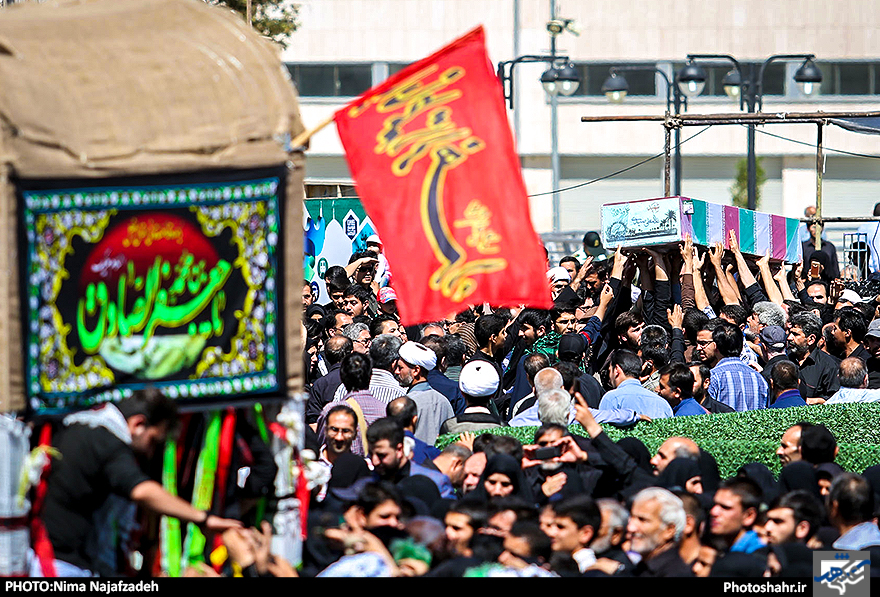 استقبال و تشییع شهدای دفاع مقدس به مناسبت شهادت امام صادق (ع)