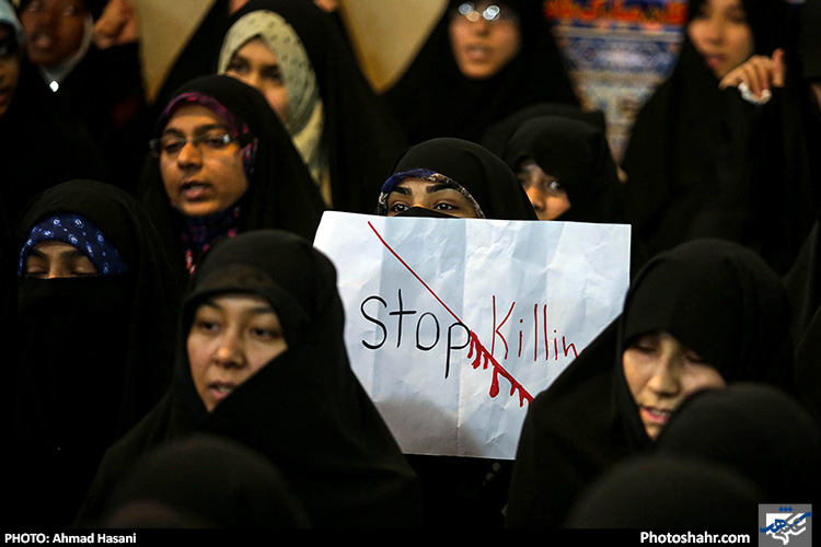 تجمع طلاب غیر ایرانی در محکومیت نسل کشی مسلمانان میانمار 