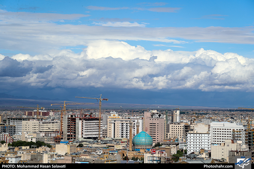 آسمان مشهد پس از باران