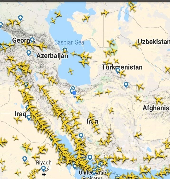 عبور پرواز ایرلاین‌های خارجی از آسمان ایران طبق روال عادی + عکس