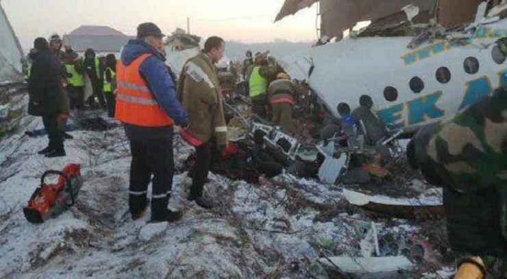 سقوط مرگبار هواپیما در آلماتی قزاقستان با ۹۵ سرنشین + ویدئو