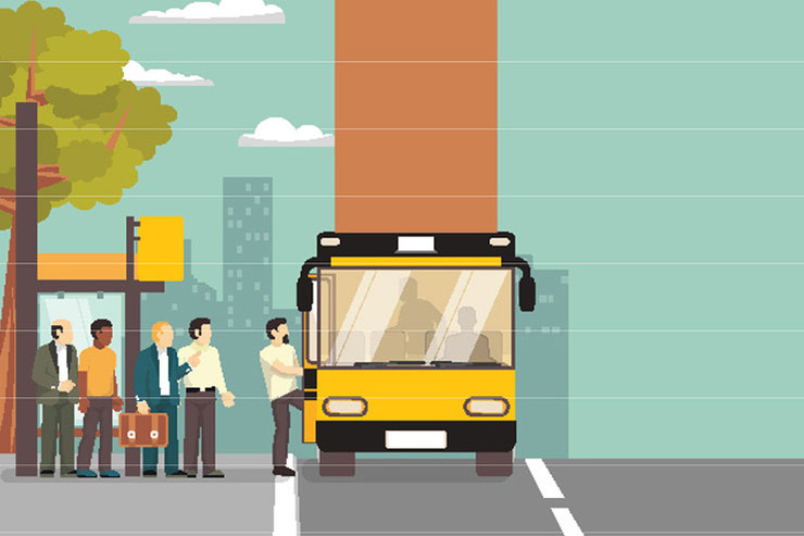 اتوبوس سواری خارج از ایستگاه قانون