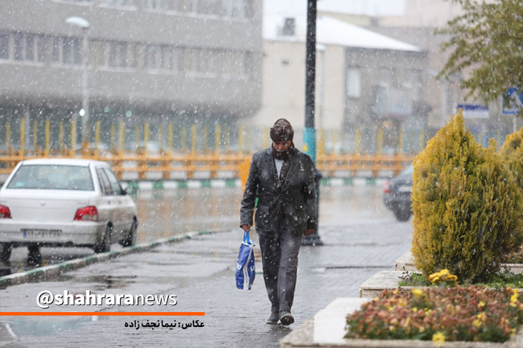 اولین برف پاییزی در مشهد