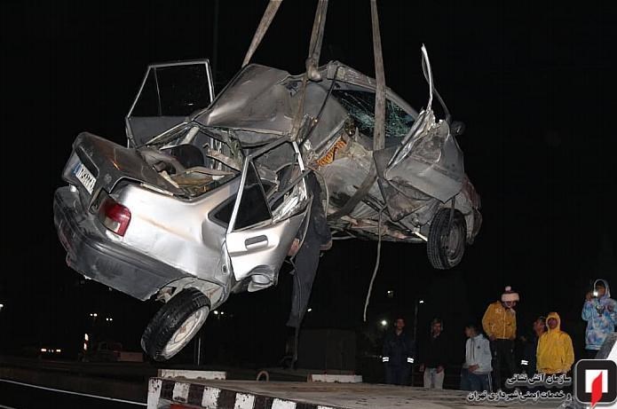 تصادف شدید در تهران؛ پراید له شد و راننده ناپدید! + تصاویر