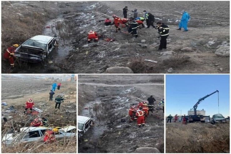 افتادن خودرو داخل رودخانه در بجنورد ۶ کشته و زخمی برجای گذاشت + تصاویر