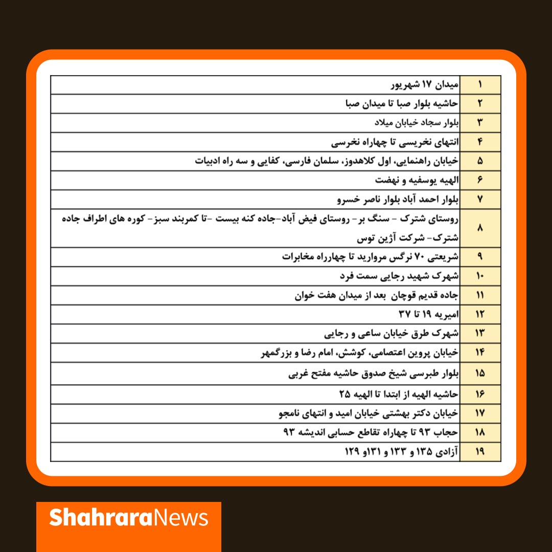برق کدام مناطق مشهد، امروز ۱ بهمن قطع می‌شود؟ + جدول