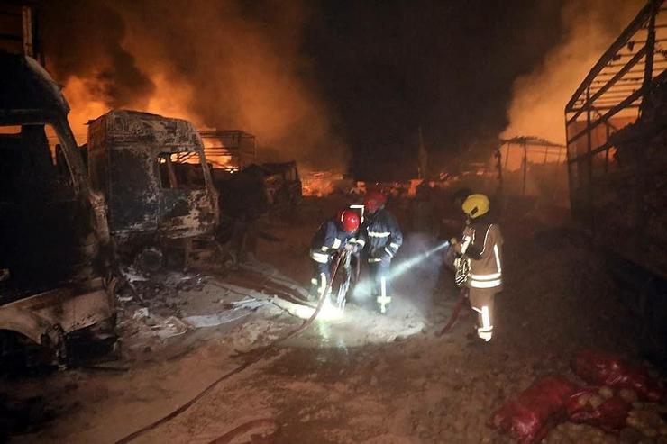آمارهای متناقض از آتش‌سوزی در گمرک اسلام قلعه | نزدیک به ۵۰ میلیون دلار خسارت وارد شده است