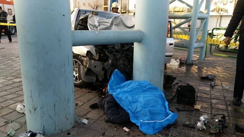 تصادف دلخراش خودروی سمند با دو عابر پیاده در خاوران تهران + تصاویر