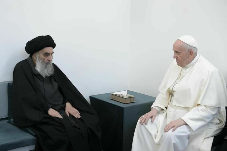 واکنش بایدن به سفر پاپ به عراق و  دیدار با آیت‌الله سیستانی