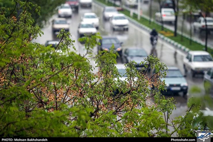 بارش باران در جاده‌های ۱۱ استان کشور