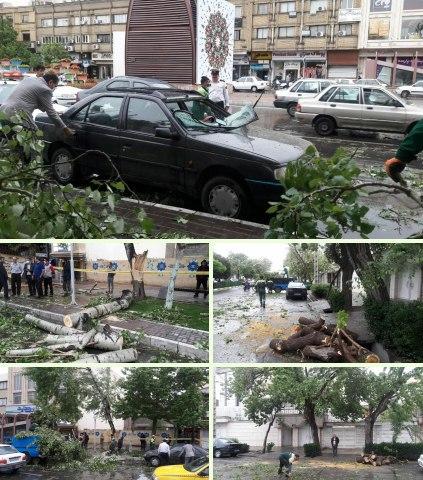 بارش تگرگ و باران در مشهد+فیلم