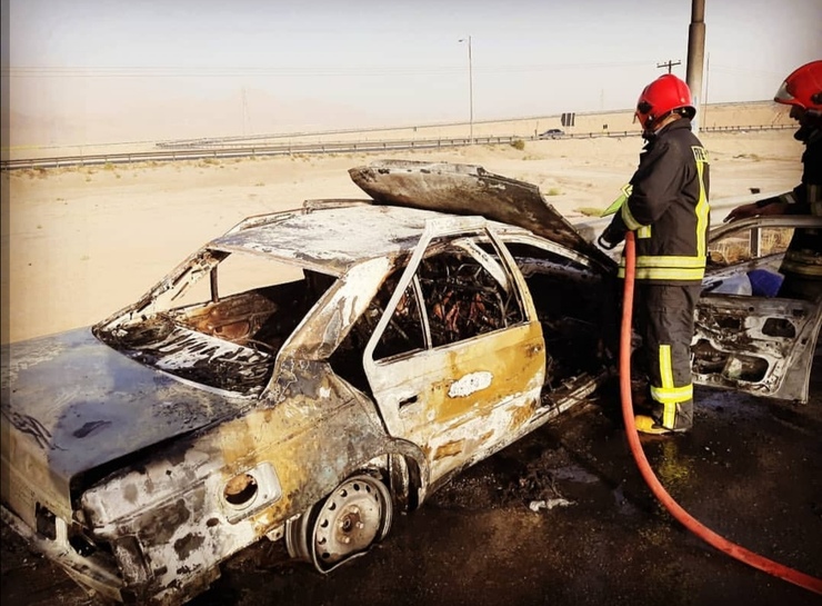 جزئیات مرگ ۳ شهروند افغانستانی در آتش گرفتن خودرو در یزد