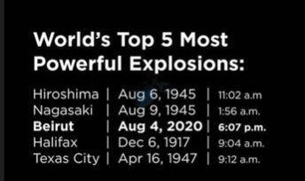 مقایسه انفجار بیروت با هیروشیما و ناکازاکی + فیلم