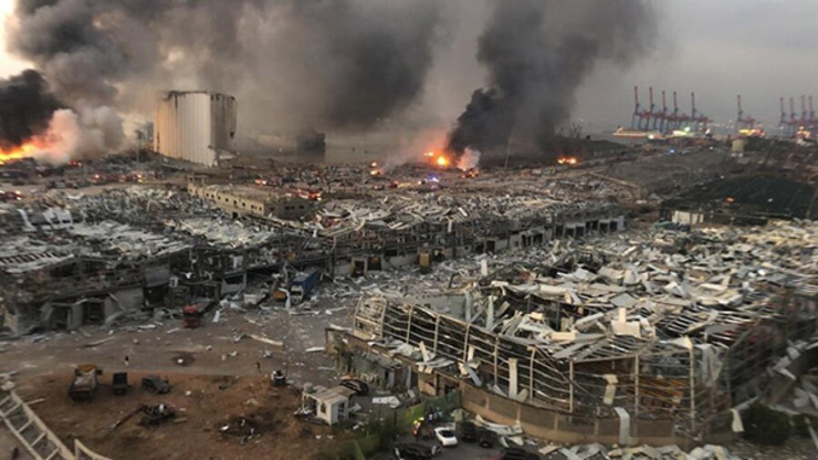 تصاویر هوایی از بندر بیروت یک ماه بعد از انفجار + ویدئو
