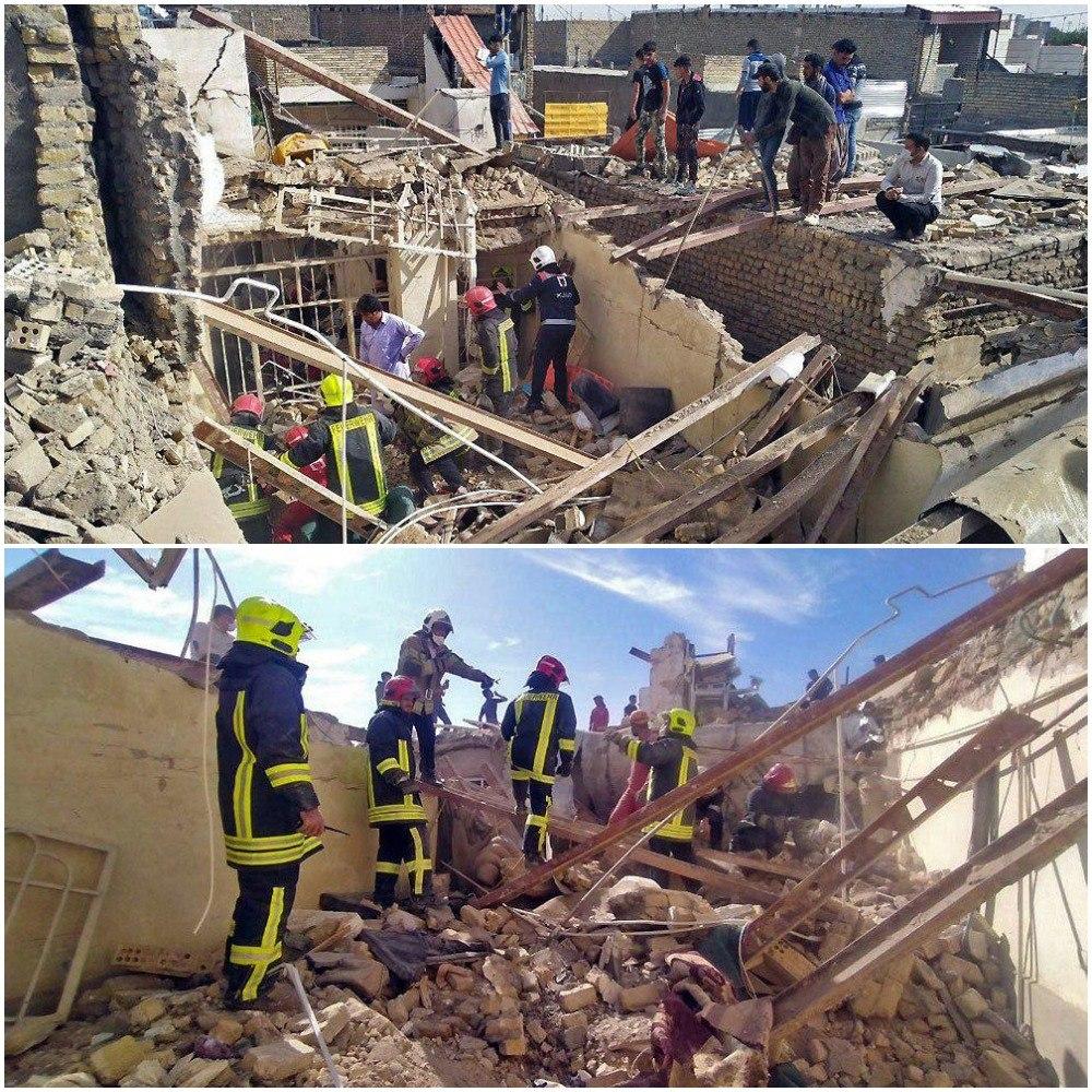 ریزش ساختمان دو طبقه