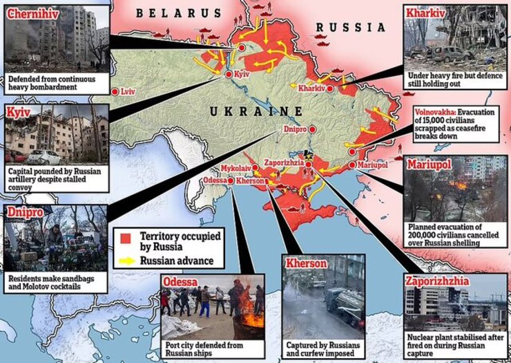 یازدهمین روز جنگ در اوکراین | زلنسکی ایلان ماسک را به اوکراین دعوت کرد