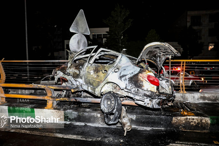 سانحه رانندگی در میدان جمهوری اسلامی مشهد