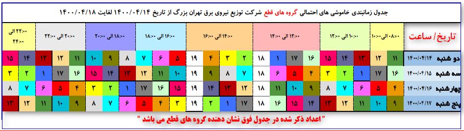 جدول قطعی برق در تهران؛ دوشنبه ۱۴ تیر ۱۴۰۰ + دانلود لیست مناطق | شهرآرانیوز
