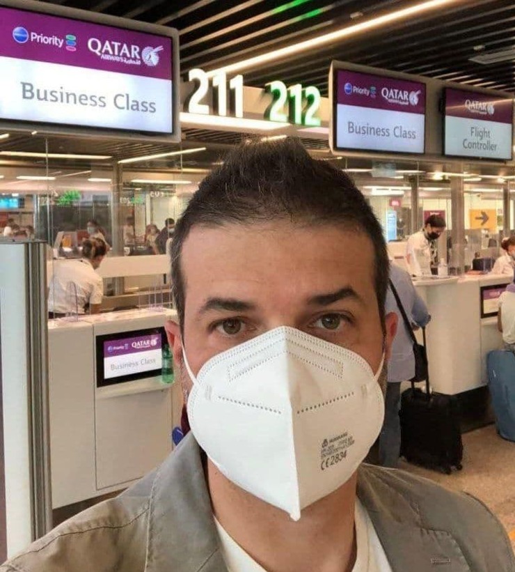 ورود استراماچونی به فرودگاه قطر+عکس