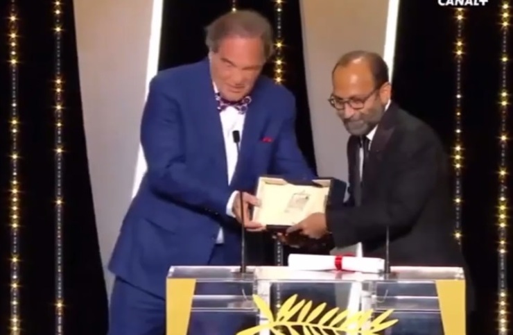 ویدئو | لحظه اهدای جایزه بزرگ جشنواره کن به اصغر فرهادی و صحبت‌های او