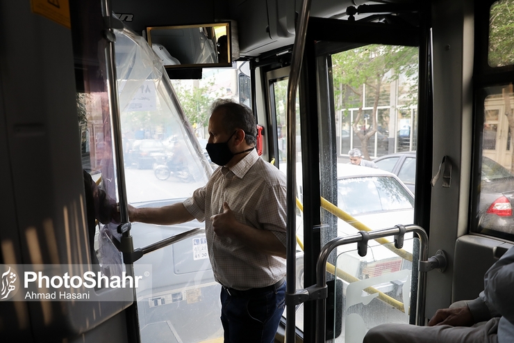 ورود مسافران بدون ماسک به اتوبوس درون‌شهری مشهد ممنوع شد