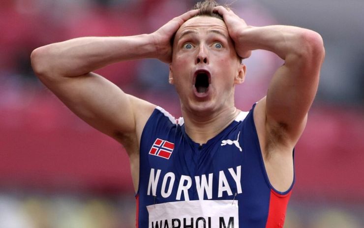 ویدئو| واکنش های جالب دونده نروژی پس از رکوردشکنی در المپیک توکیو