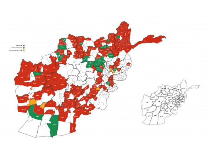 مناطق تصرف شده توسط طالبان تا یک مردادماه ۱۴۰۰ + نقشه