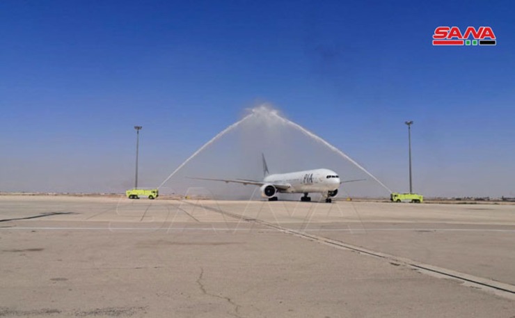 ورود نخستین هواپیمای پاکستان به فرودگاه دمشق پس از ۲۰ سال