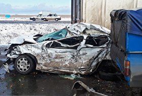 تصادف زنجیره‌ای 30 خودرو در جاده نیشابور-سبزوار +عکس