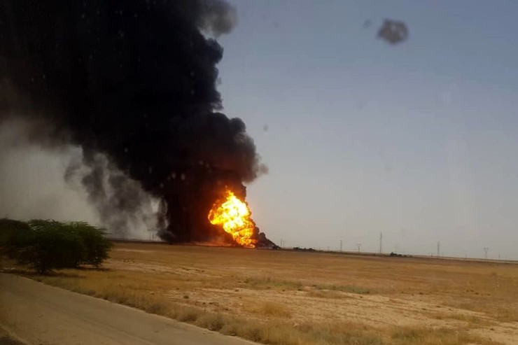 انفجار خط لوله انتقال نفت در رمیص خوزستان + فیلم