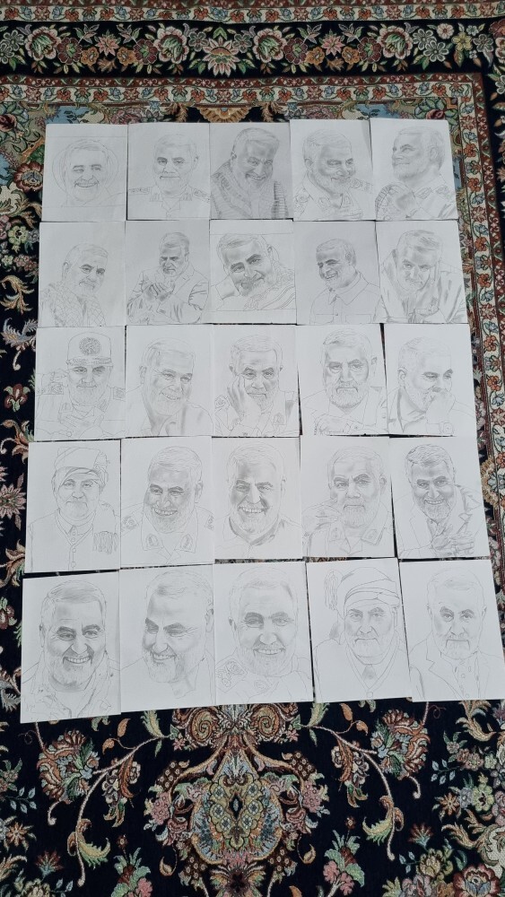 گفتگو با فائزه قرایی، نوجوان هنرمند ناشنوا که بارها چهره شهیدسلیمانی را نقاشی کرده است