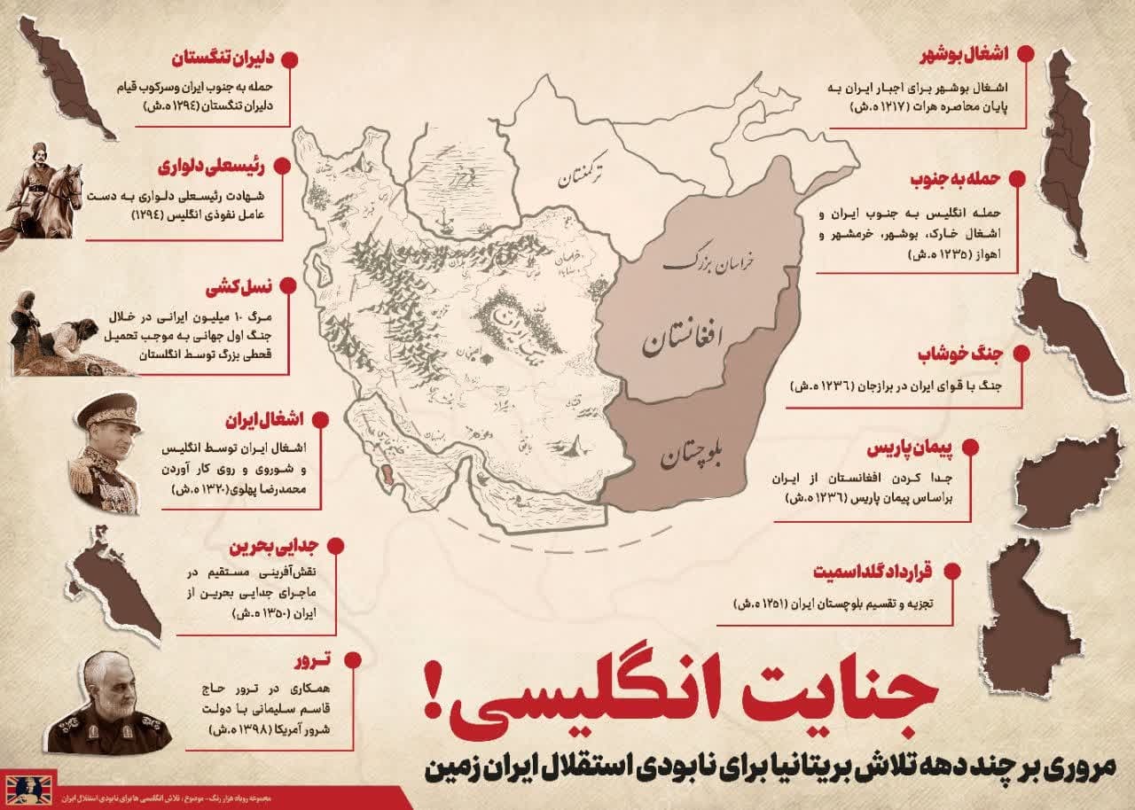 اینفوگرافیک | انگلیس، دشمن استقلال ایران زمین