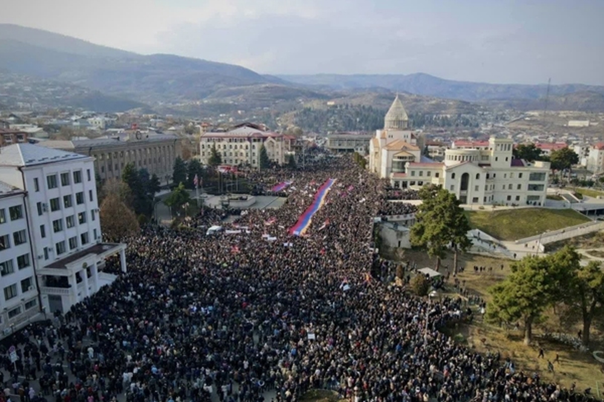 تظاهرات مردم «قره باغ» علیه جمهوری آذربایجان + فیلم و تصاویر