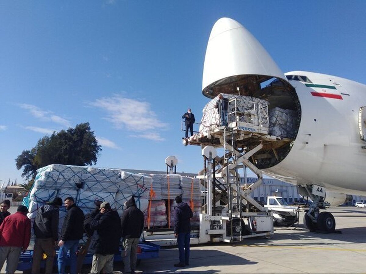 پنجمین هواپیمای کمک‌های ایران در فرودگاه دمشق بر زمین نشست